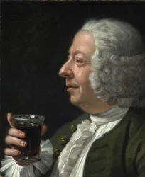 Homem, com, vinho tinto